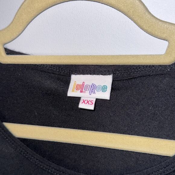 LuLaRoe Womens Irma Tunic Top Size XXS Black Short Sleeve Basic Flowy Stretch - Picture 5 of 7